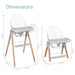 Children Of Design Non-Reclinable Classic Wooden High Chair - Clear - Elvoros