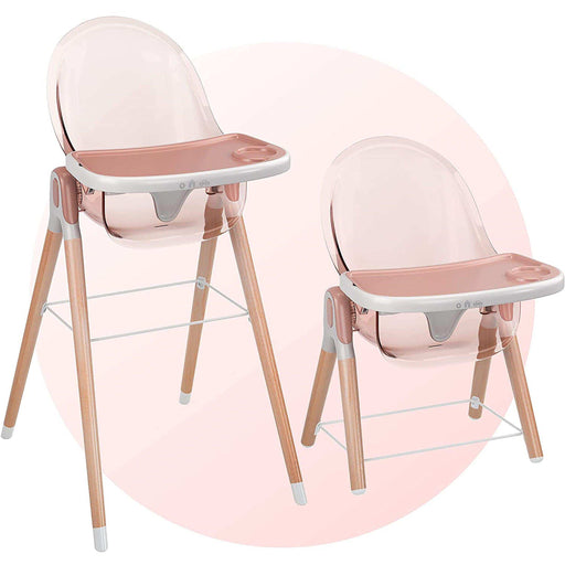 Children Of Design Non-Reclinable Classic Wooden High Chair - Pink - Elvoros