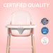 Children Of Design Non-Reclinable Classic Wooden High Chair - Pink - Elvoros