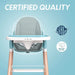 Children Of Design Non-Reclinable Classic Wooden High Chair with Cushion - Blue - Elvoros