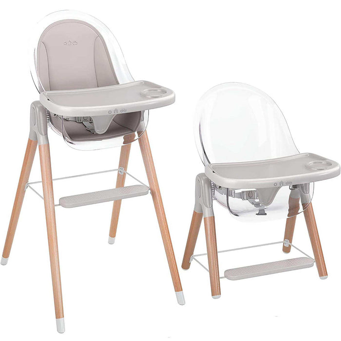 Children Of Design Non-Reclinable Classic Wooden High Chair with Cushion - Clear - Elvoros