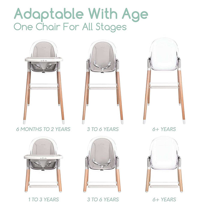 Children Of Design Non-Reclinable Classic Wooden High Chair with Cushion - Clear - Elvoros