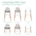 Children Of Design Non-Reclinable Classic Wooden High Chair with Cushion - Clear - Elvoros