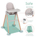 Children Of Design Non-Reclinable Classic Wooden High Chair with Cushion - Clear - Elvoros