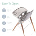 Children Of Design Non-Reclinable Classic Wooden High Chair with Cushion - Clear - Elvoros