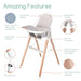 Children Of Design Non-Reclinable Classic Wooden High Chair with Cushion - Clear - Elvoros