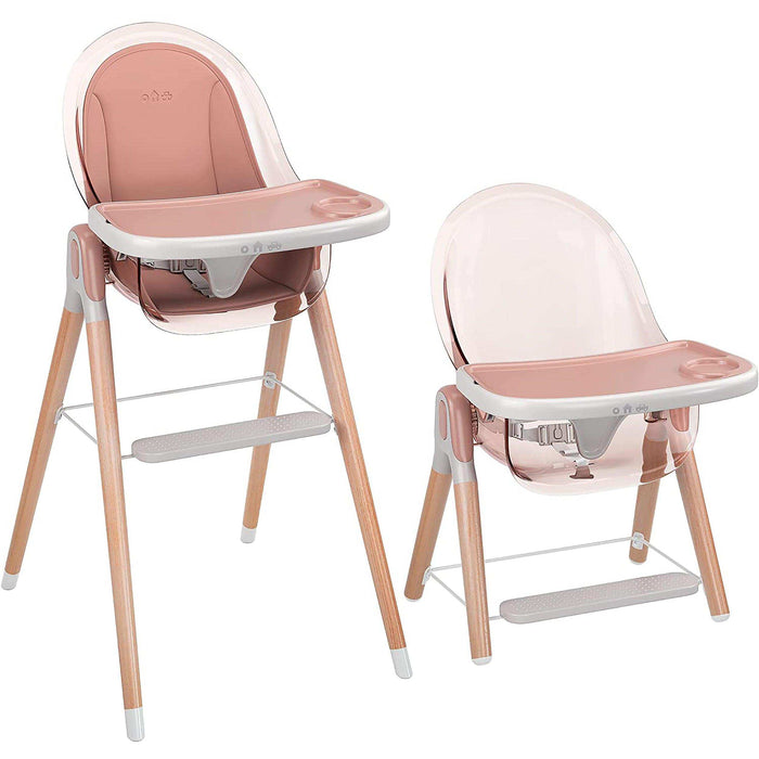 Children Of Design Non-Reclinable Classic Wooden High Chair with Cushion - Pink - Elvoros