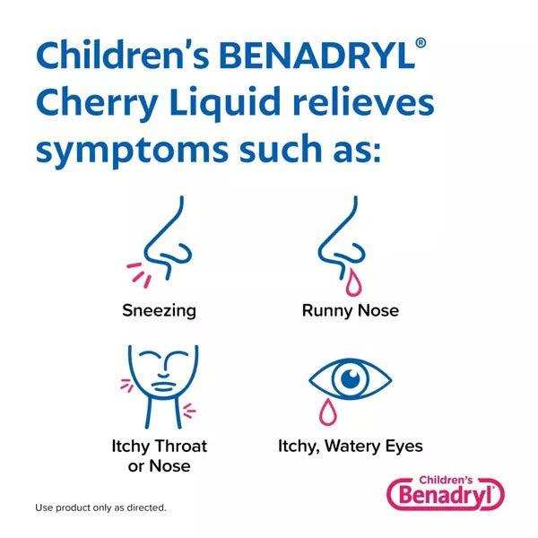 Children’s Benadryl Allergy Relief Liquid Medicine Cherry - 8 fl oz - Elvoros