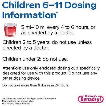 Children’s Benadryl Allergy Relief Liquid Medicine Cherry - 8 fl oz - Elvoros