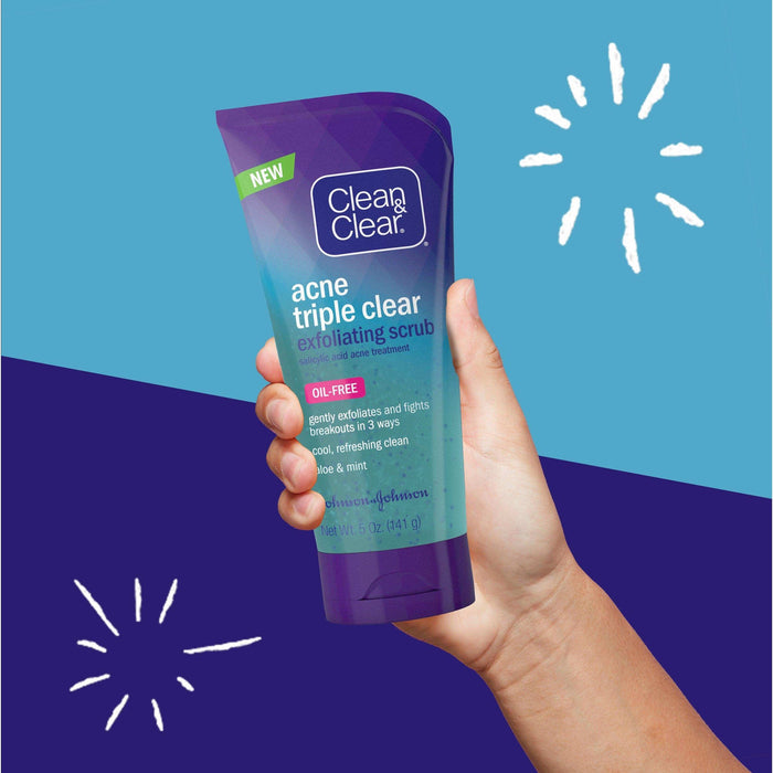 Clean & Clear Acne Triple Clear Exfoliating Scrub 5oz. - Elvoros