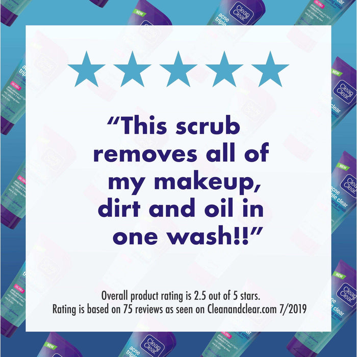 Clean & Clear Acne Triple Clear Exfoliating Scrub 5oz. - Elvoros