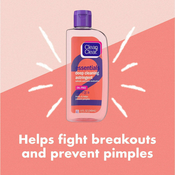 Clean & Clear Essentials Oil-Free Deep Cleaning Astringent, 8 fl. oz - Elvoros