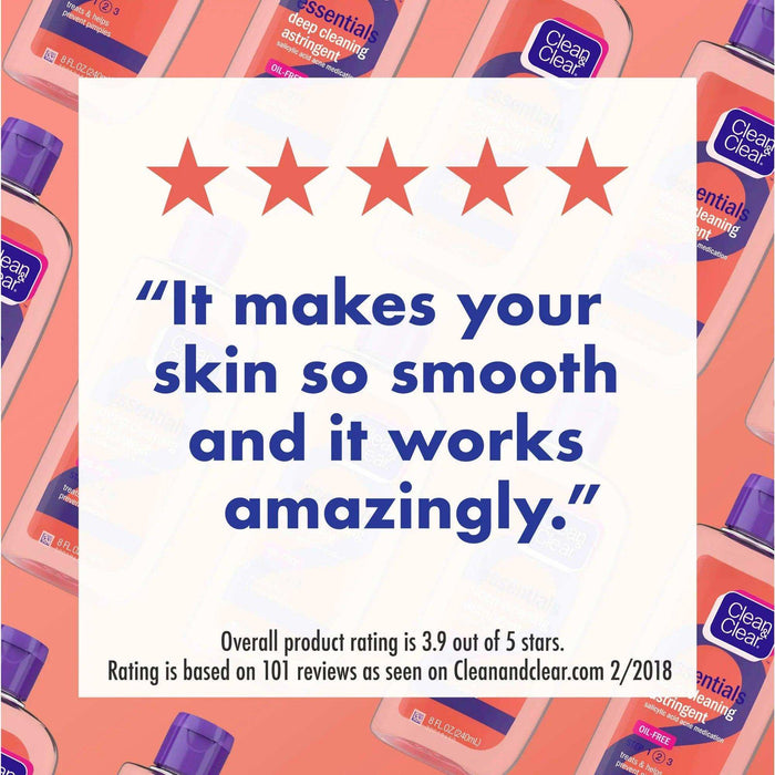 Clean & Clear Essentials Oil-Free Deep Cleaning Astringent, 8 fl. oz - Elvoros