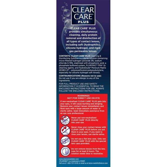 Clear Care Plus HydraGlyde Cleaning and Disinfecting Solution - 12 oz - Elvoros