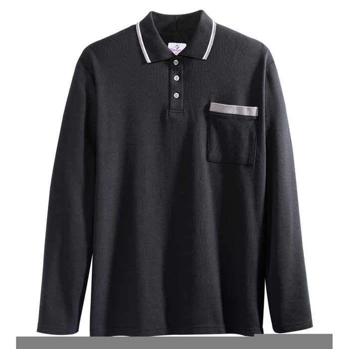 Silverts Men's Adaptive Open Back Polo Shirt with Long Sleeves