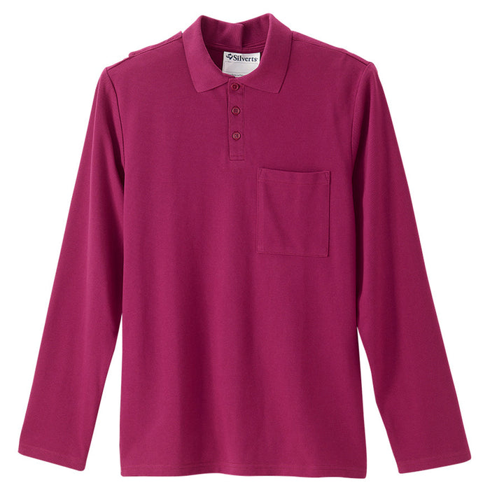Silverts Men's Adaptive Open Back Polo Shirt with Long Sleeves