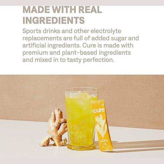 Cure Hydrating Electrolyte Drink Mix - Ginger Turmeric - Elvoros