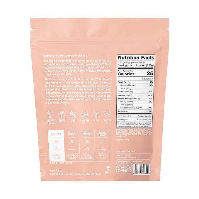 Cure Hydrating Electrolyte Drink Mix - Grapefruit - Elvoros