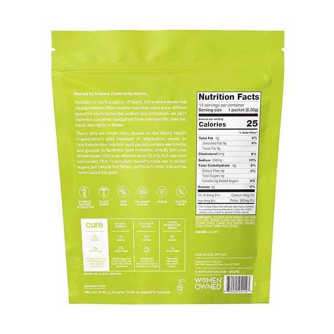 Cure Hydrating Electrolyte Drink Mix - Lime - Elvoros