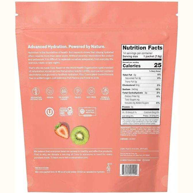 Cure Hydrating Electrolyte Drink Mix - Strawberry Kiwi - Elvoros