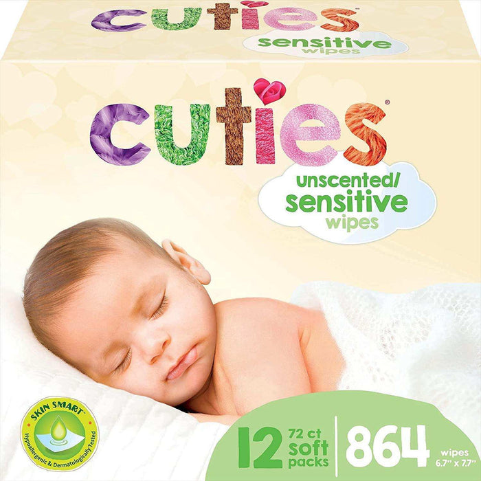 Cuties Baby Wipes Unscented & Hypoallergenic - Elvoros