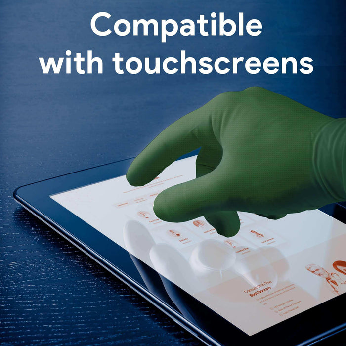 WeCare Diamond Textured 8 Mil Nitrile Gloves Green - Elvoros