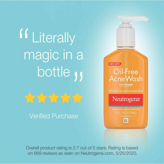Neutrogena Oil-Free Acne Wash with Salicylic Acid - 6 fl oz - Elvoros