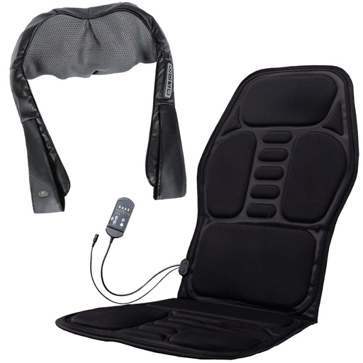 Pursonic 3D Shiatsu Heating Back and Neck Massager + Chair Cushion with Heat and Vibration for Full-Body Relaxation shophomemed