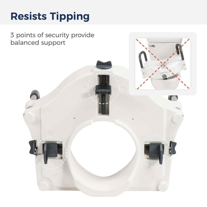 Drive Medical PreserveTech Secure Lock Raised Toilet Seat - 5" Height - Elvoros