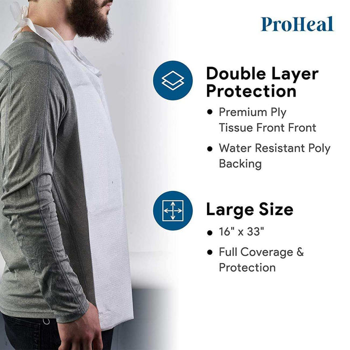 ProHeal Disposable Adult Bibs - Over Head - Elvoros