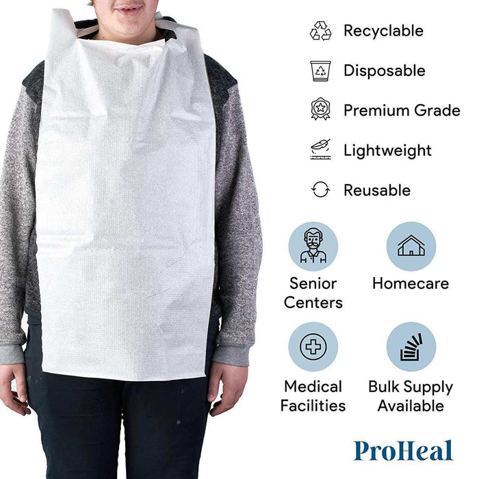ProHeal Disposable Adult Bibs - Over Head - Elvoros