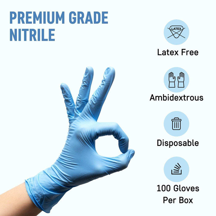 DRE Health Blue Nitrile Gloves - Powder Free - Elvoros