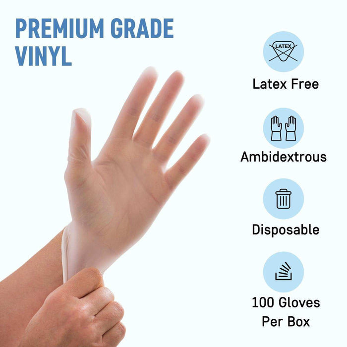 DRE Health Clear Vinyl Gloves - Powder Free - Elvoros