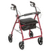 Drive Medical Aluminum Rollator Rolling Walker with Fold Up and Removable Back Support and Padded Seat - Elvoros