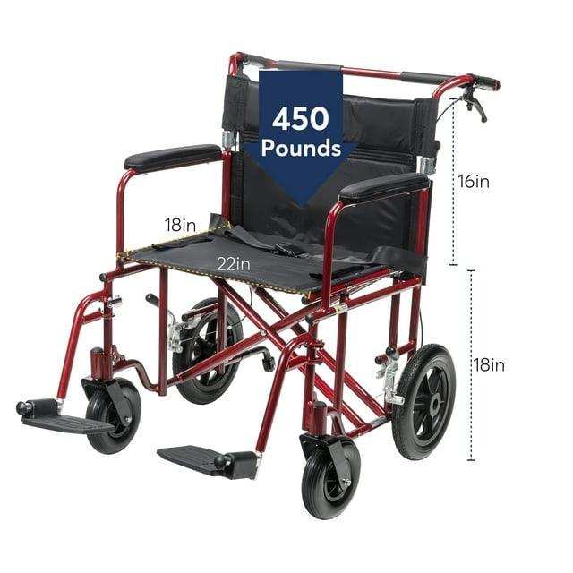 Drive Medical Bariatric Heavy Duty Transport Wheelchair - Elvoros