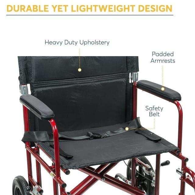 Drive Medical Bariatric Heavy Duty Transport Wheelchair - Elvoros