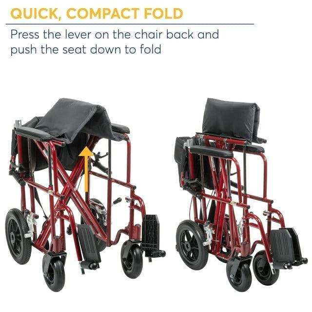 Drive Medical Bariatric Heavy Duty Transport Wheelchair - Elvoros