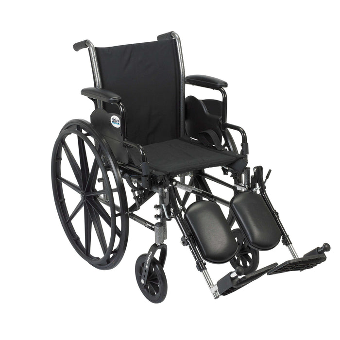 Drive Medical Cruiser III Light Weight Wheelchair with Flip Back Removable Arms - Elvoros