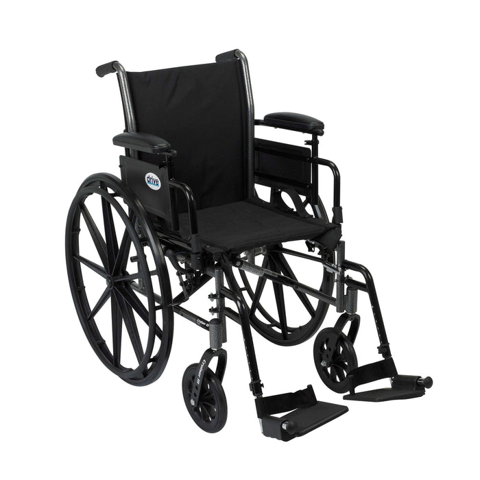 Drive Medical Cruiser III Light Weight Wheelchair with Flip Back Removable Arms - Elvoros
