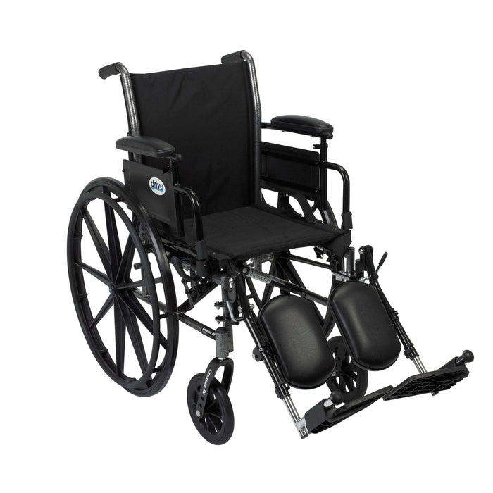 Drive Medical Cruiser III Light Weight Wheelchair with Flip Back Removable Arms - Elvoros