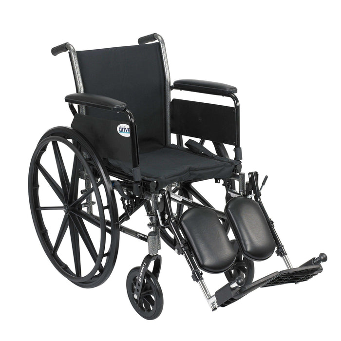 Drive Medical Cruiser III Light Weight Wheelchair with Flip Back Removable Arms - Elvoros