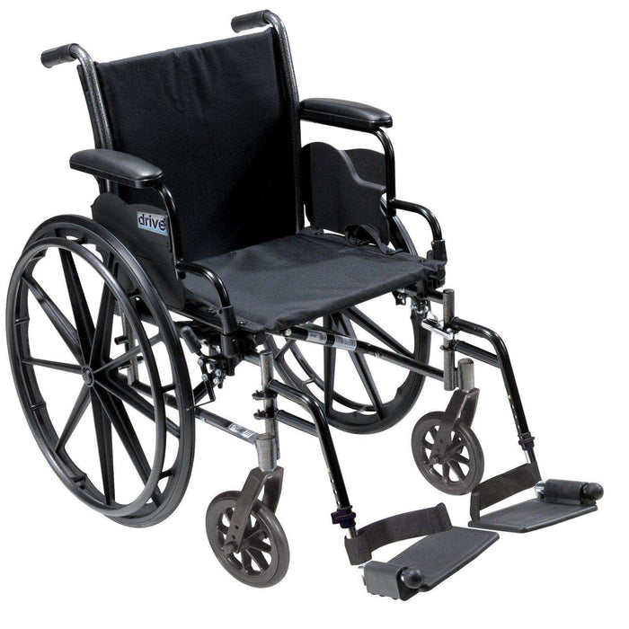 Drive Medical Cruiser III Light Weight Wheelchair with Flip Back Removable Arms - Elvoros
