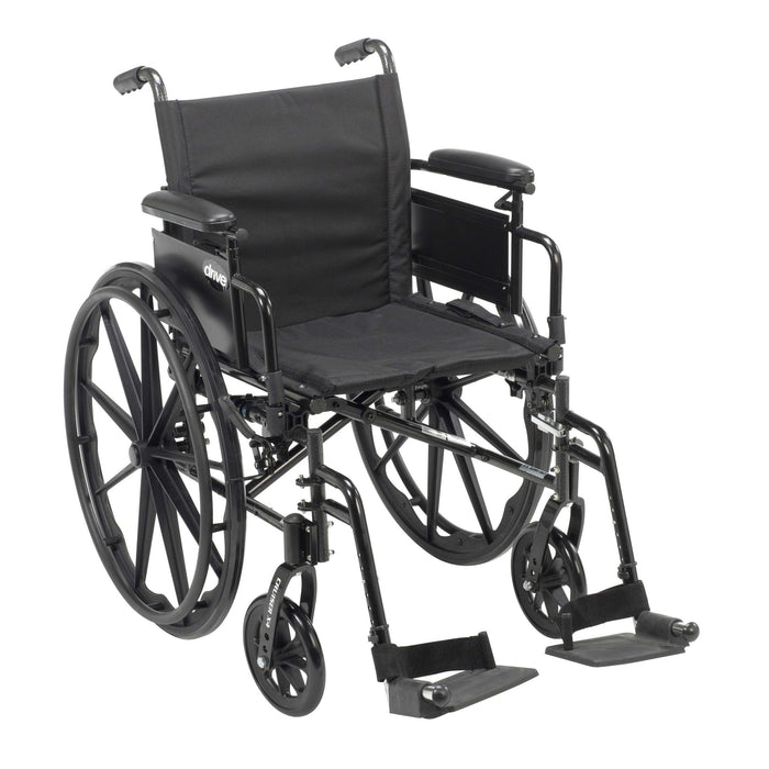 Drive Medical Cruiser X4 Lightweight Dual Axle Wheelchair with Adjustable Detachable Arms - Elvoros