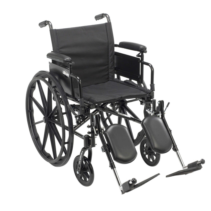 Drive Medical Cruiser X4 Lightweight Dual Axle Wheelchair with Adjustable Detachable Arms - Elvoros