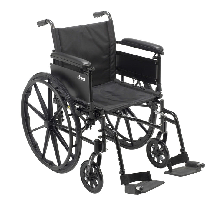 Drive Medical Cruiser X4 Lightweight Dual Axle Wheelchair with Adjustable Detachable Arms - Elvoros