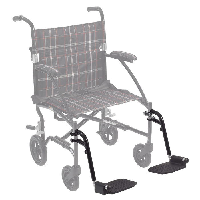 Black Replacement Footrests for Fly Lite Transport Wheelchair