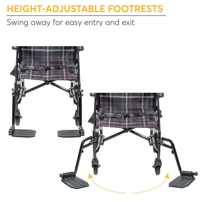 Drive Medical Fly Lite Ultra Lightweight Transport Wheelchair - Elvoros