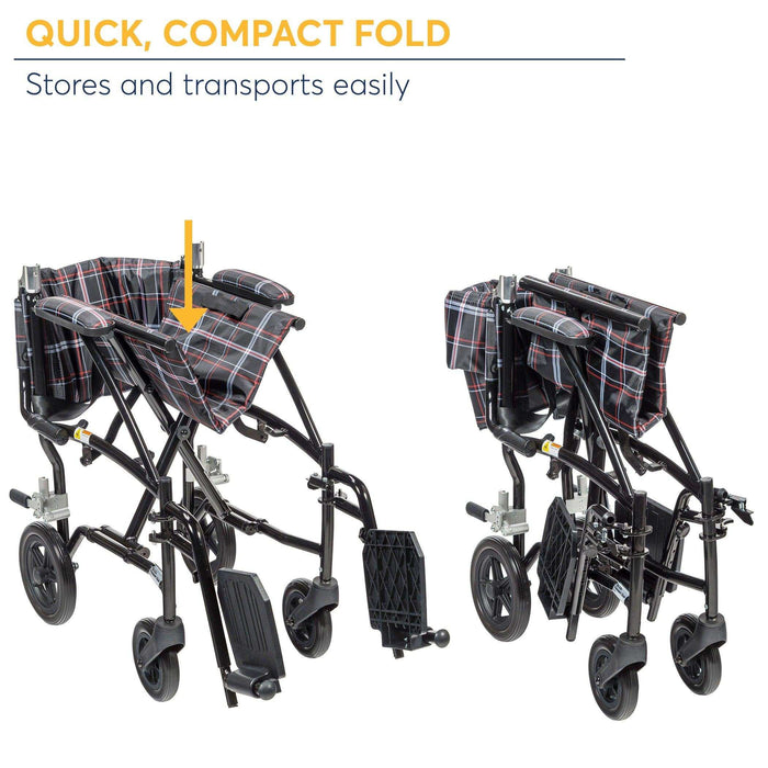 Drive Medical Fly Lite Ultra Lightweight Transport Wheelchair - Elvoros