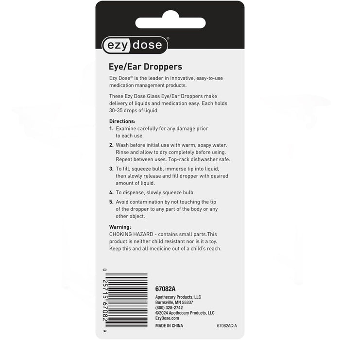 Ezy Dose Eye Ear Glass Medicine Dropper 1mL