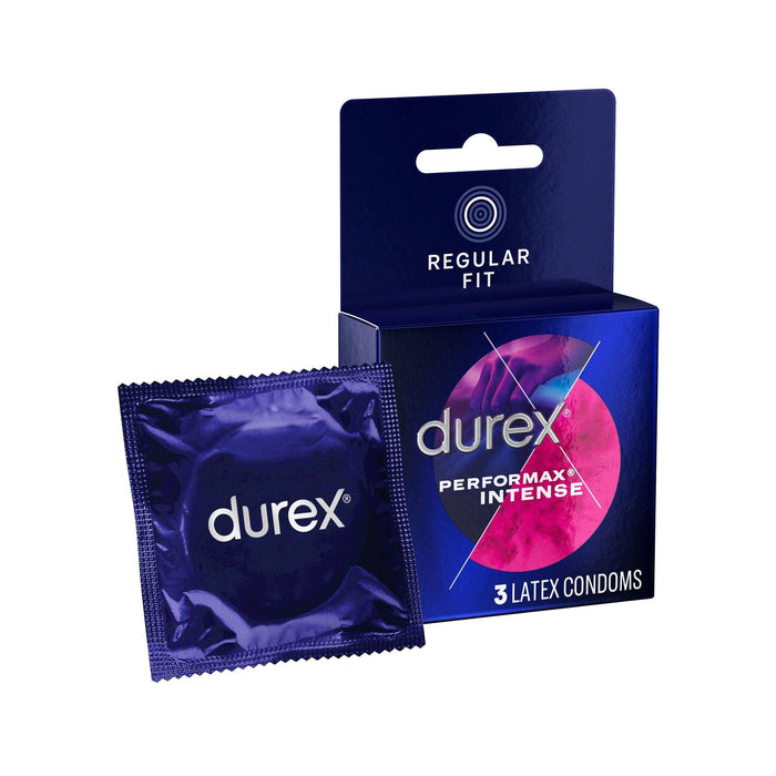 Durex Performax Intense Ribbed Dotted Premium Condoms - 3 Count - Elvoros